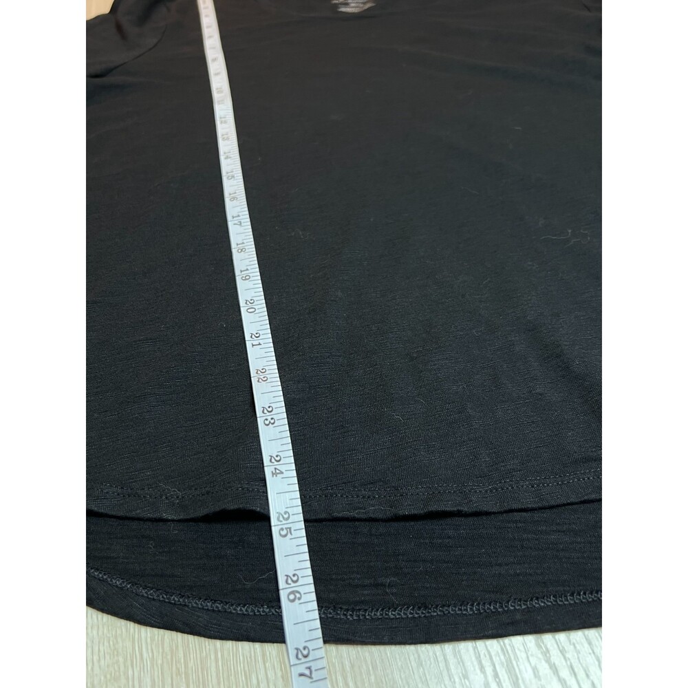 Chico's Blouse Women's XL Black Round Neck Long Roll Tab Sleeve - Picture 11 of 12